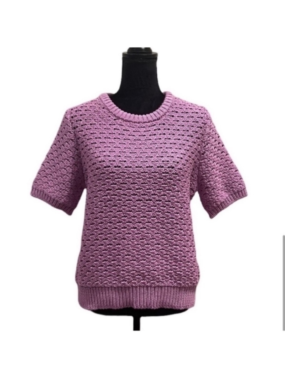 Selected Femme NWT chunky shortsleeved knit weave violet sweater extra large - Picture 5 of 14